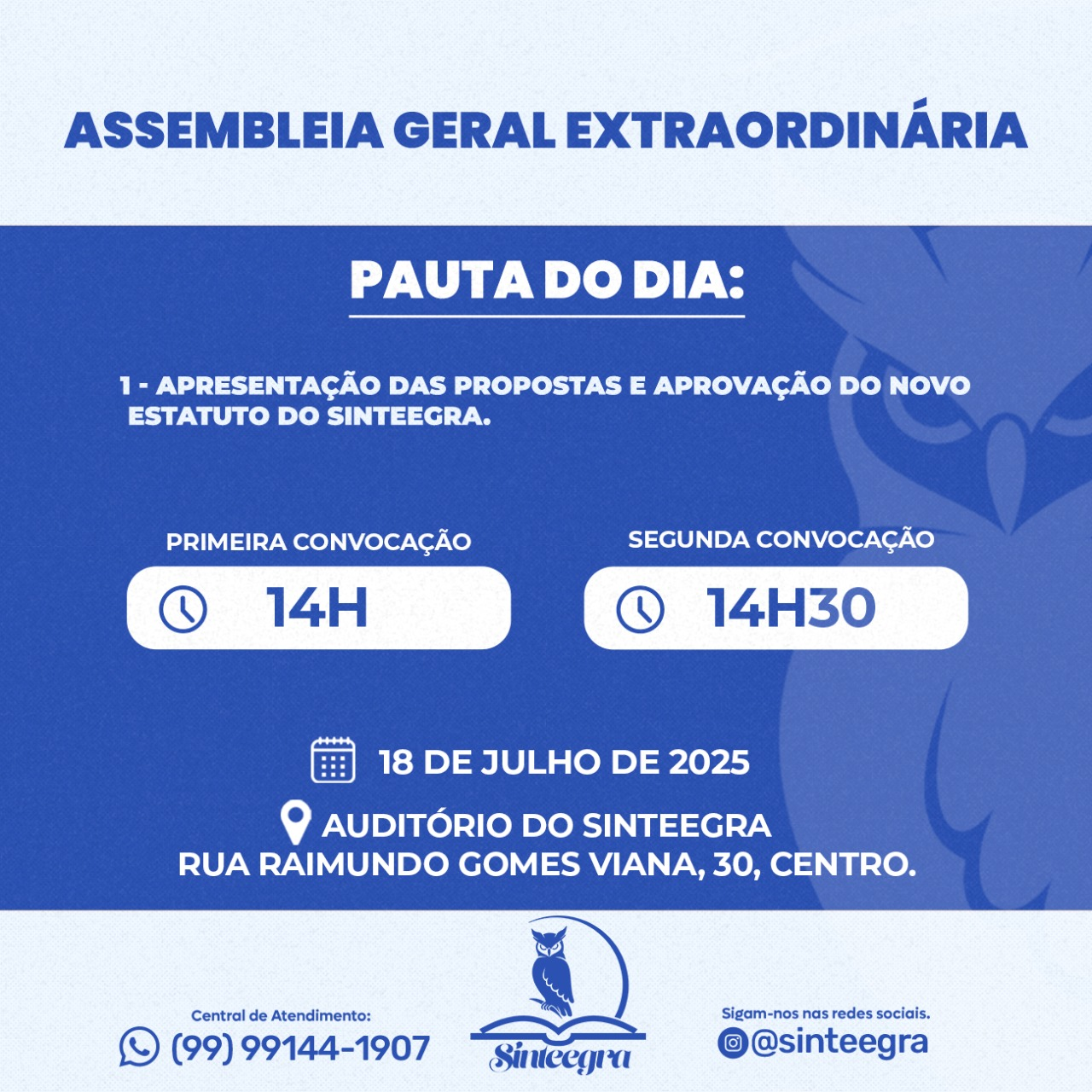 EDITAL DE CONVOCAÇÃO – ASSEMBLEIA GERAL EXTRAORDINÁRIA